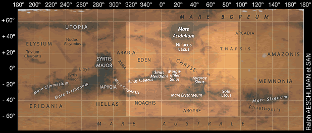 Surface observée sur Mars